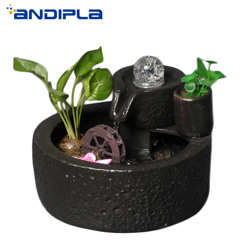 110V/220V винтажный черный Zen керамический фонтан для воды дома гостиной рабочего