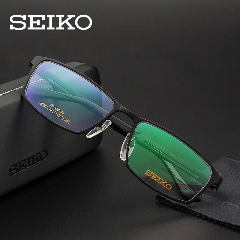 SEIKO титановая оправа для очков для мужчин, оптическая оправа для очков, Прямоугольная оправа для очков Browline, квадратные очки для близорукости, очки HC1009