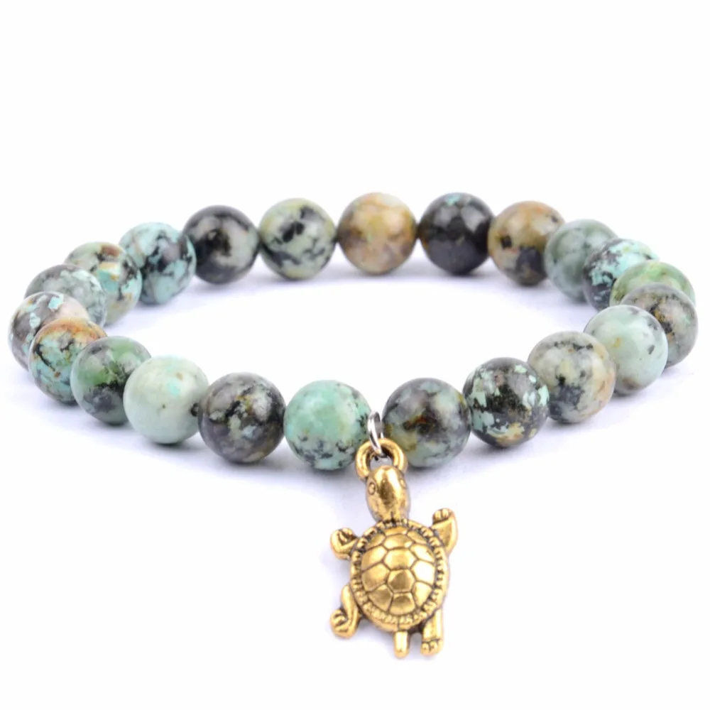 Классический Браслет из Бирюзы и натурального камня мужской браслет в стиле бохо