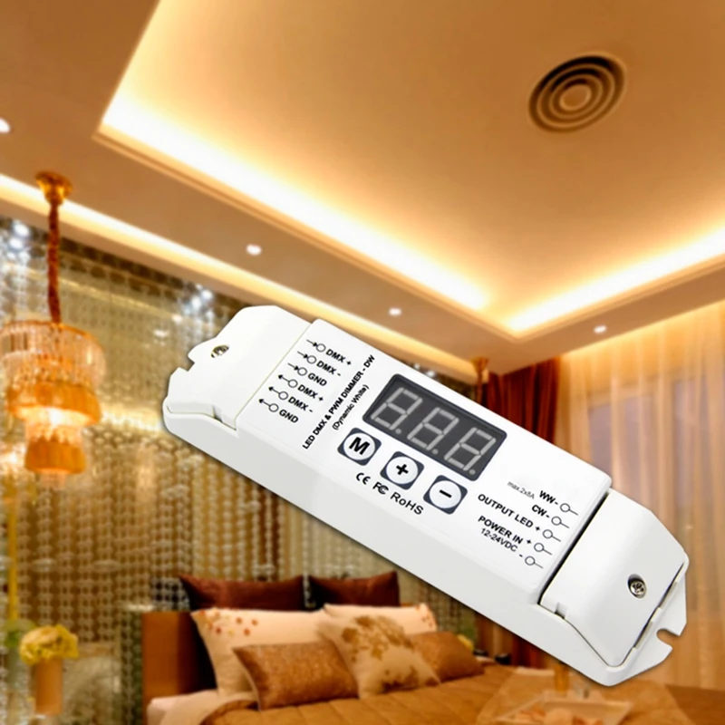 New-Bc-832 Pwm Dmx512 светодиодный декодер 2 канала Dmx контроллер Dc12V-24V постоянное