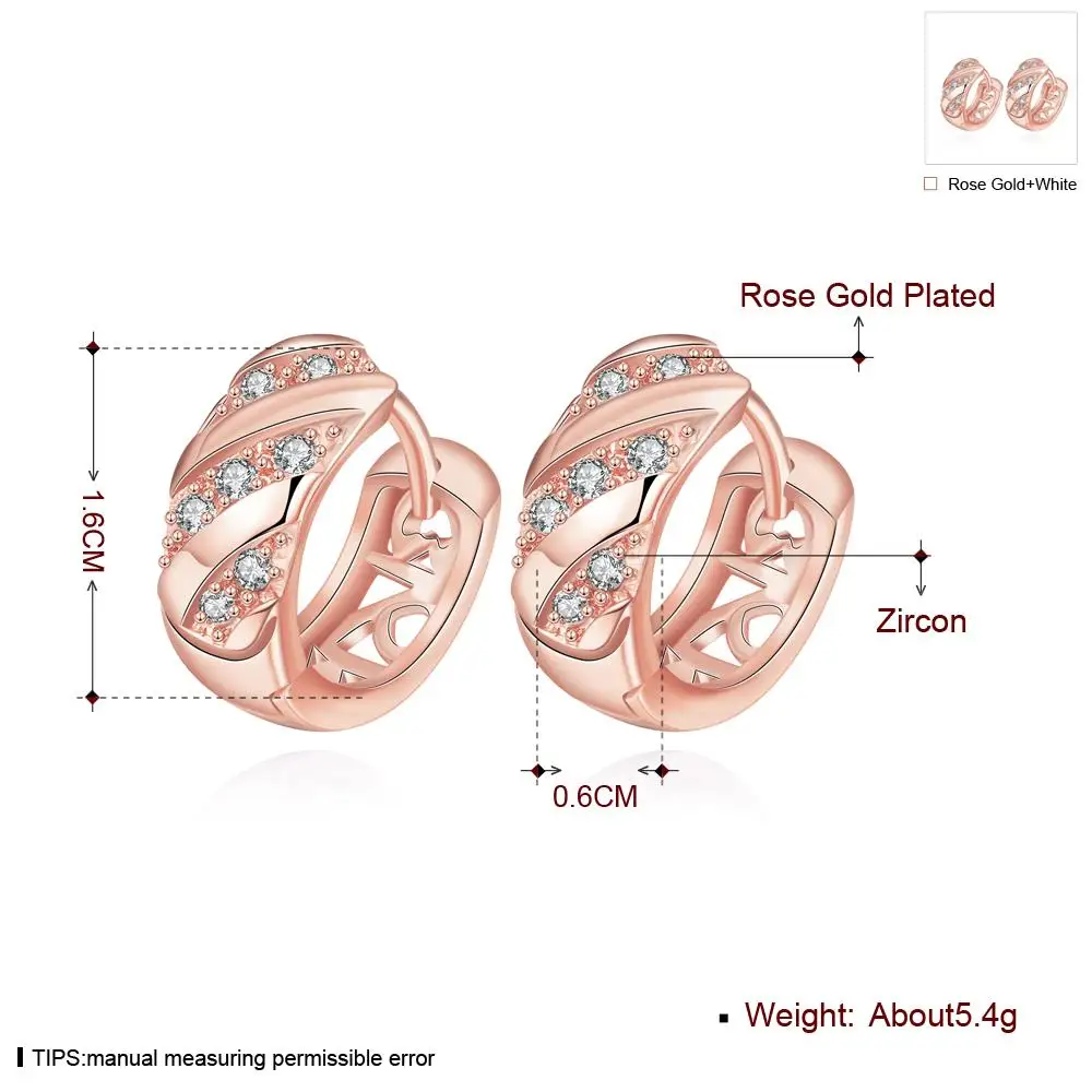 Серьги леди обручальное Ретро ювелирные изделия AAA фианит цвета розового золота