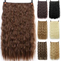 difei synthetic 24 inch long hair clip in hair extension heat resistant hairpiece natural corn perm hair piece