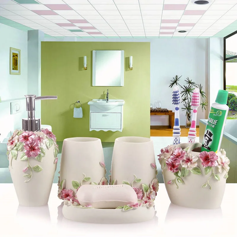 Аксессуары для ванной комнаты из натуральной смолы высокого качества бутылка