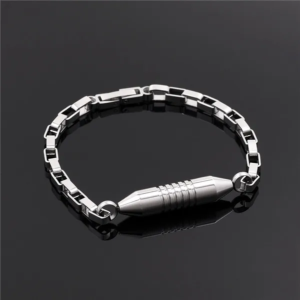 Sliver 1 Модная цилиндрическая урна, соединенная коробка, браслет-цепочка для мужчин/женщин, нержавеющая сталь, мини браслет для кремации, ювелирные изделия, пепел, медальон - Окраска металла: Sliver 1