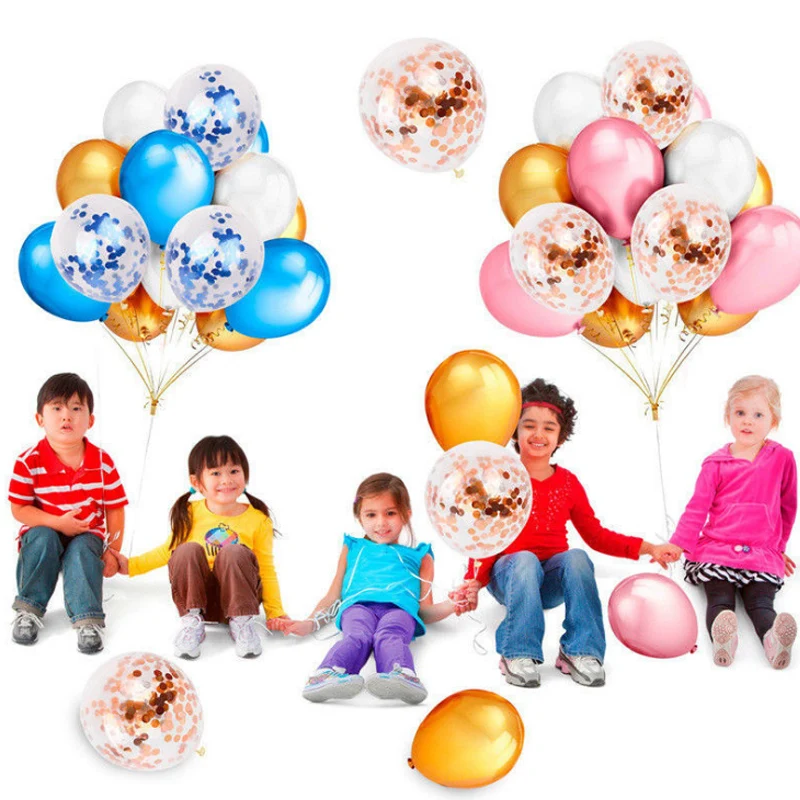 12inch Latex Confetti Balloons Happy Birthday Flags Adult Children's Party Decoration | Дом и сад