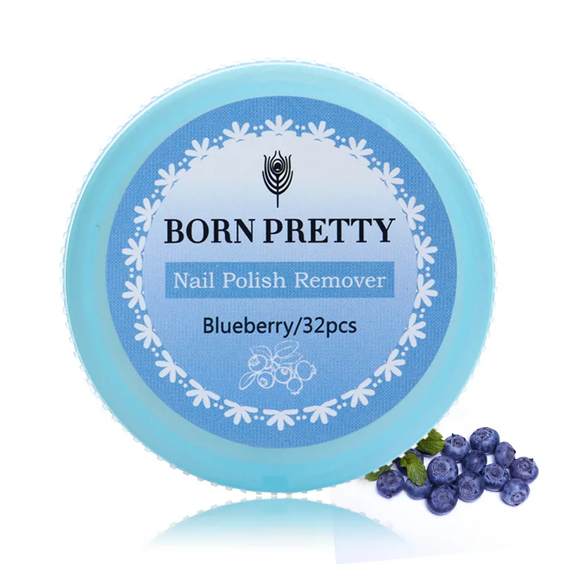 32 шт./кор. от BORN PRETTY-вкус Жидкость для снятия лака колодки влажное Бумага Маникюр нейл-арта, инструмент для удаления - Цвет: Blueberry