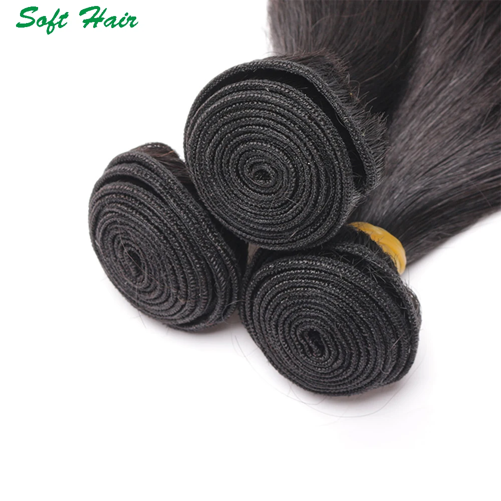 Европейский Прямой Выдвижение Человеческих Волос с Ребенком 4 Связки