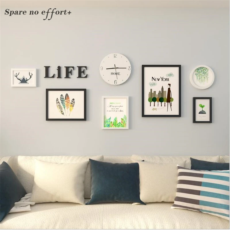 Набор современных фоторамок из 6 предметов семейная деревянная фоторамка