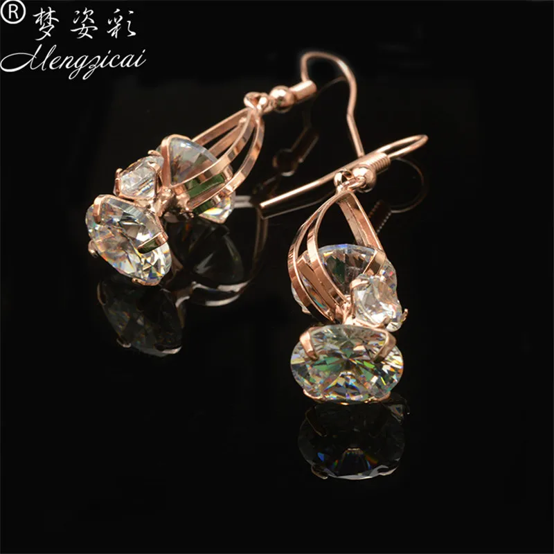 Женские серьги подвески с фианитами золотого цвета ювелирные изделия подарки на