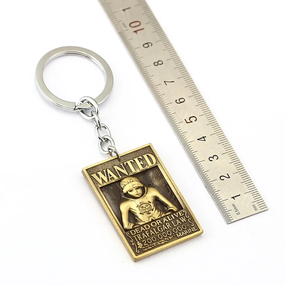 12pcs/lot ONE PIECE Wanted Poster Key Chain Trafalgar Law Warrant Rings Gift Chaveiro Car Keychain Jewelry Anime Holder | Украшения и