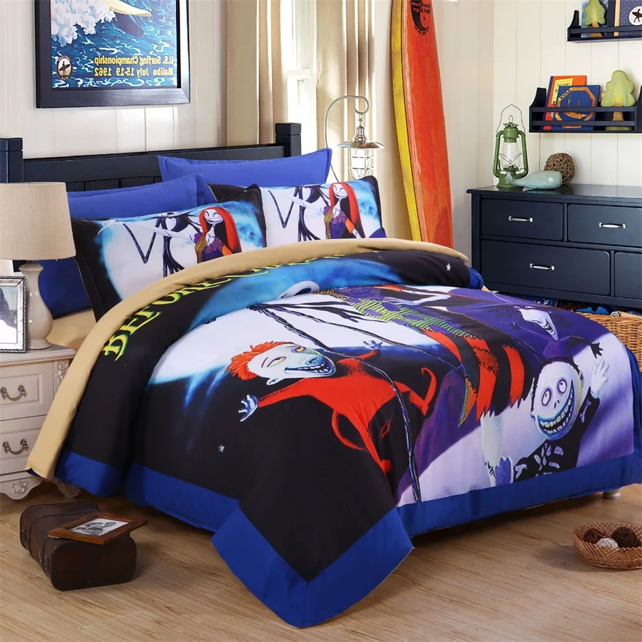 Рождество 3D 4 шт Европы и США Хэллоуин цифровой печати пододеяльник набор для