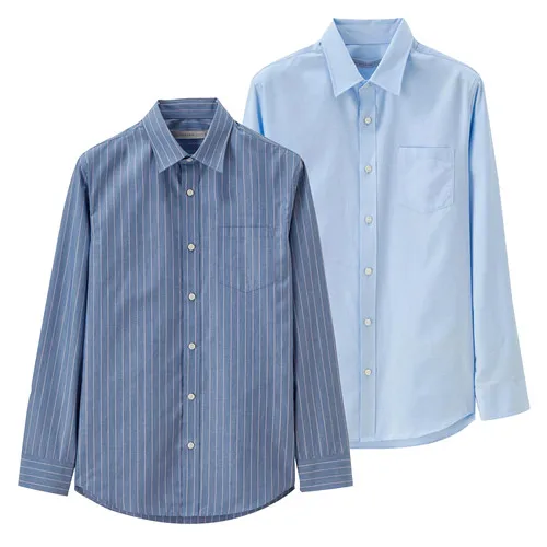 02Blue Giordano две мужские повседневные рубашки с длинными рукавами из slim fit, имеется несколько цветовых решений и размеров - Цвет: 02Blue
