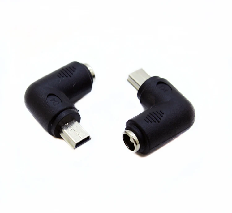10 шт./лот 90 градусов правый угол мини USB Тип B папа к DC 5 5/2 1 мм кабель питания