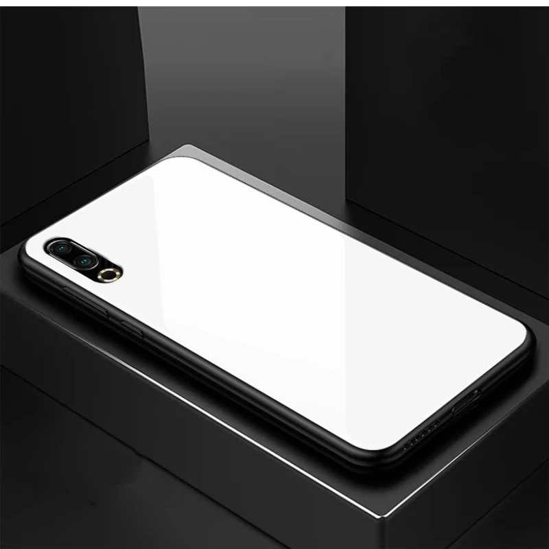 White Чехол из закаленного стекла для Meizu 16 s, задняя крышка для телефона, силиконовая рамка, жесткий глянцевый стеклянный чехол для Meizu 16 S, противоударный чехол - Цвет: White