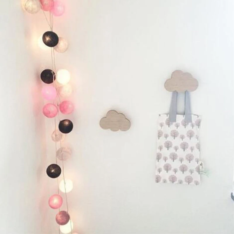 Милый узор деревянный крючок для одежды детской комнаты украшение стены дома