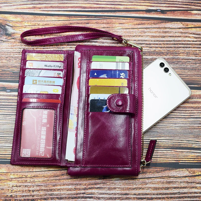 Новинка 2018 винтажные женские кошельки кошелек из натуральной кожи на молнии и