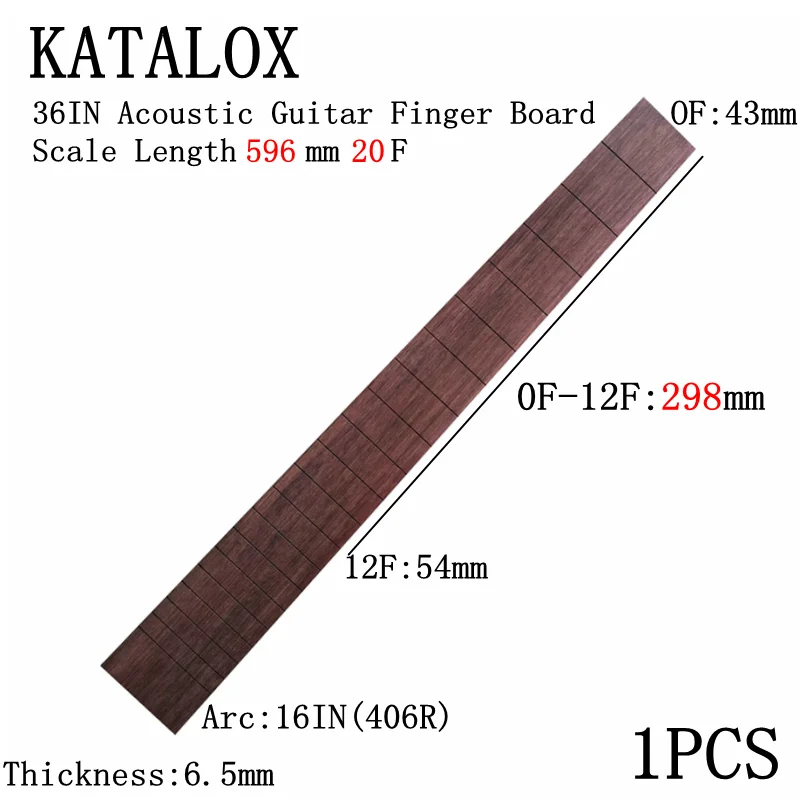 Scale Length596mm20F Katalox для электрогитары, акустическая гитара, Классическая гитара, стандарт 650 мм, Длина аккорда, гриф, деревянная гитара, материал для изготовления - Цвет: Scale Length596mm20F