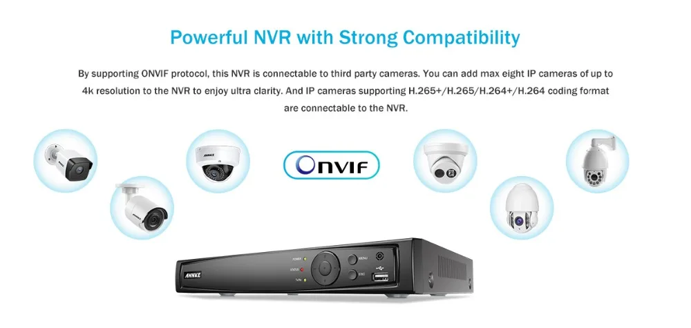 ANNKE 8CH 1080P Ultra HD POE сетевая видео система безопасности 8MP H.265 NVR с 4 шт 2MP 30 м ночного видения Всепогодная IP камера