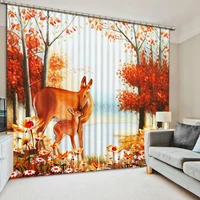 luxury blackout 3d window curtains for living room bedroom tree auturn 3d curtains