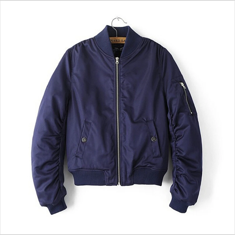 Стеганая Повседневная хлопковая куртка бомбер женская осенняя одежда новинка 2016