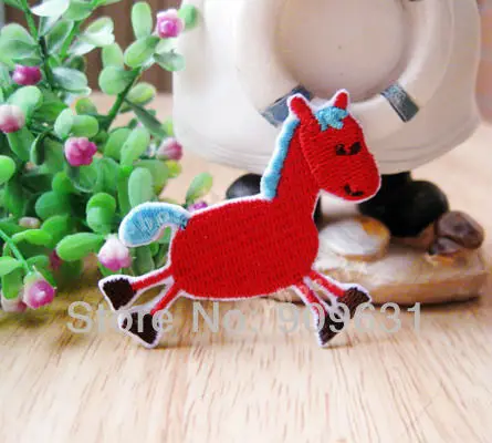 

30x Hot ! Running Red Horse Baby iron on applique or Sew on fashion embroidery applique patch