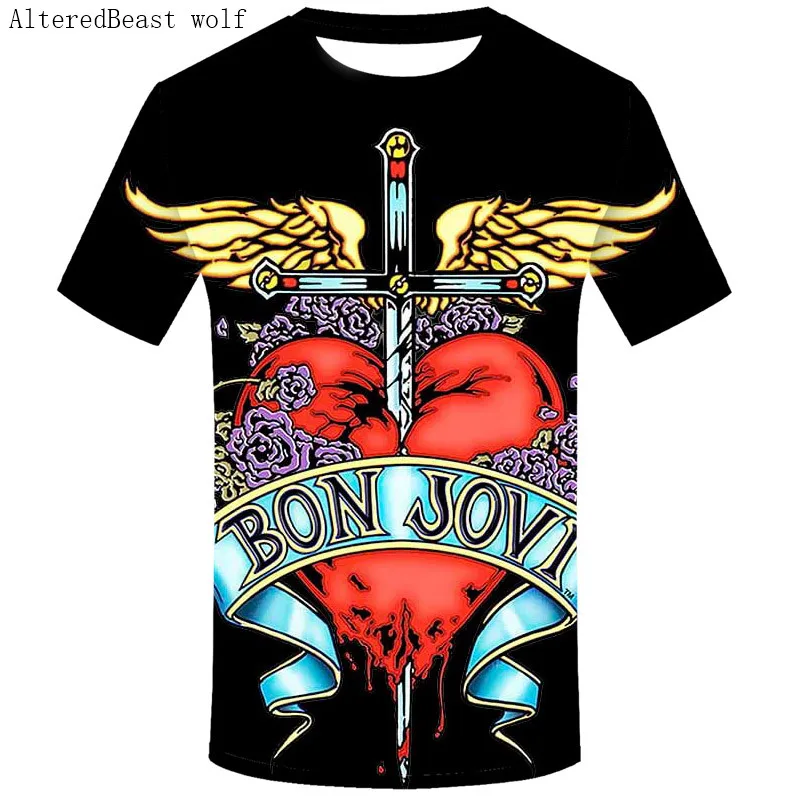 Футболки Bon Jovi Rock для мужчин модная брендовая футболка мужские повседневные