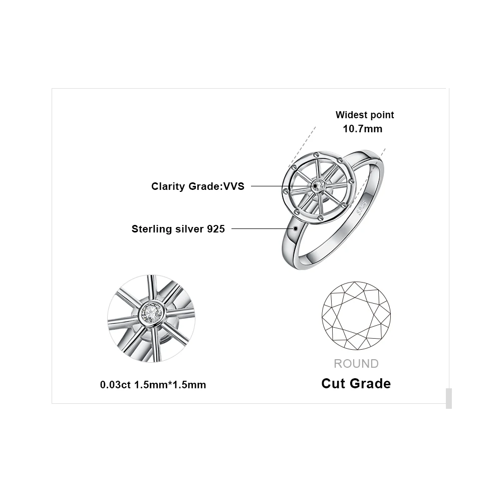 JewelryPalace корабль колеса кубического циркония обещание кольцо Подлинная 925 пробы Серебряный Подарок для женщин Мода Ювелирные украш