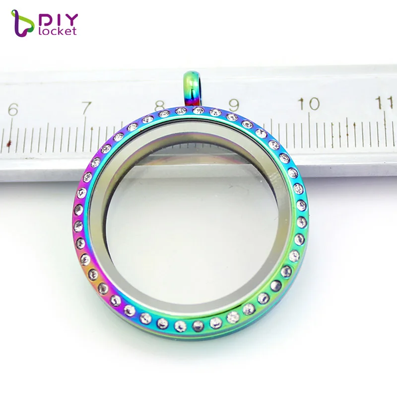 30 мм круглая Хрустальная Поворотная фотография из нержавеющей стали|Подвески| |