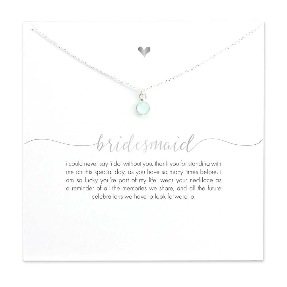 Ожерелье с зеленым кристаллом для подружки невесты ожерелье-цепочка до ключиц