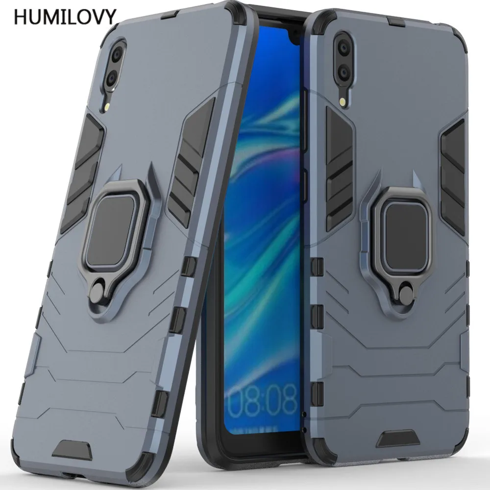 For Huawei Y7 Pro 2019 Case Enjoy 9 Car Holder Magnetic Suction Ring Bracket Armor Cover Capa | Мобильные телефоны и