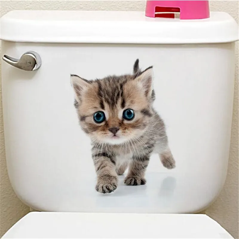 1 шт. милый 3D котенок Туалет Наклейка кошка на стену кухня холодильник наклейка s для гостиной спальня домашний декор