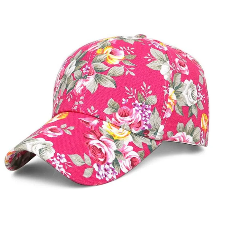 H005 модная Женская Ретро бейсболка с разбитыми цветами Печать Затенение
