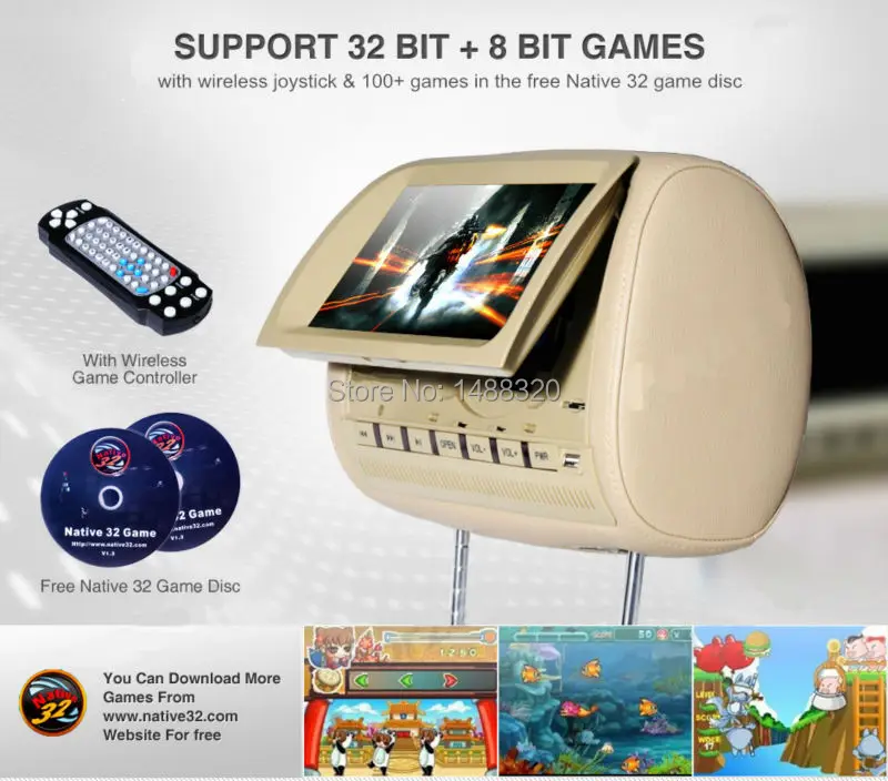 2 шт. Стильный 9 &quotсветодиодный цифровой Экран подголовник автомобиля dvd-плеер