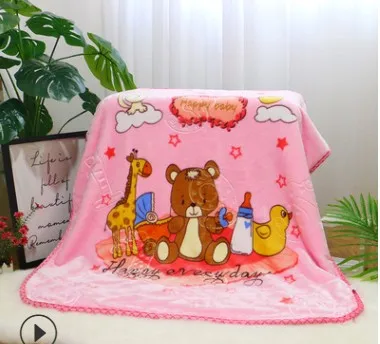 Manufacturers direct sale of double cartoon blanket embossed child blanket children baby gift nap blanket knee