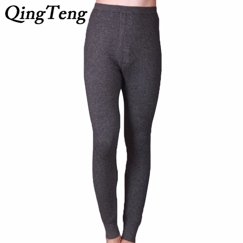QingTeng, зимнее термобелье для мужчин, мериносовая шерсть, кальсоны, кальсоны для мужчин, большой размер, Midium, плотные теплые леггинсы, плотные, 1801A