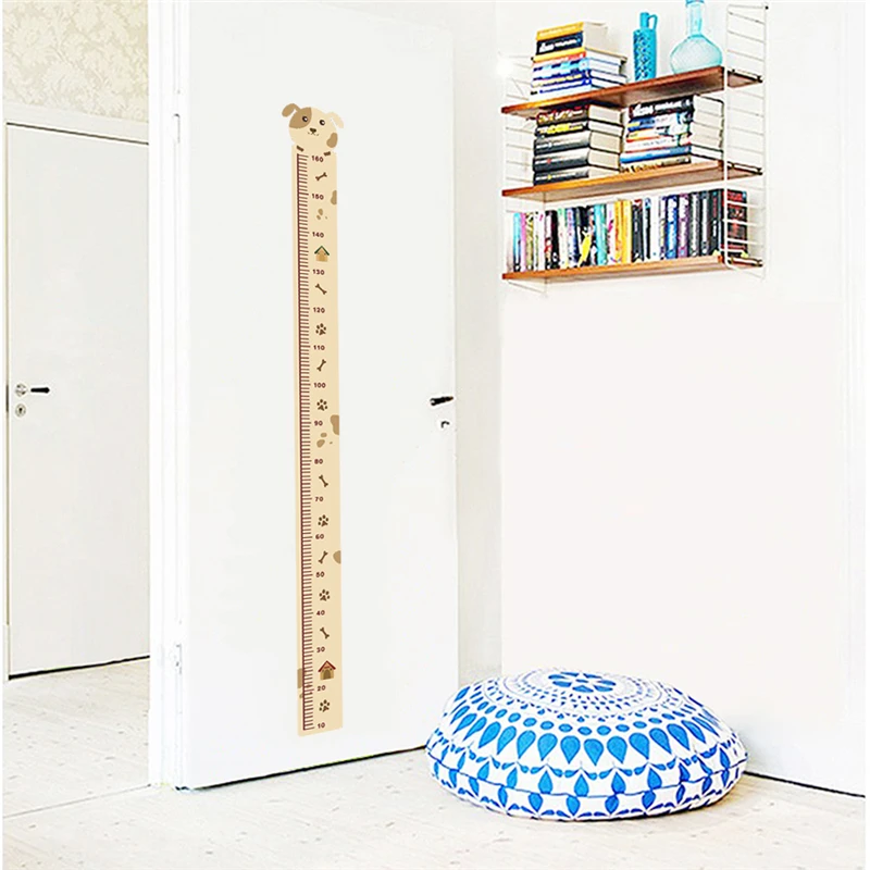 Забавная собака измерения высоты настенные наклейки домашний декор аксессуары