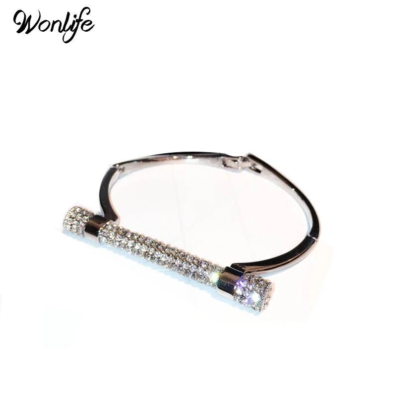 Wonlife Подкова Кристалл манжеты Браслеты для Для женщин Модные украшения бренд