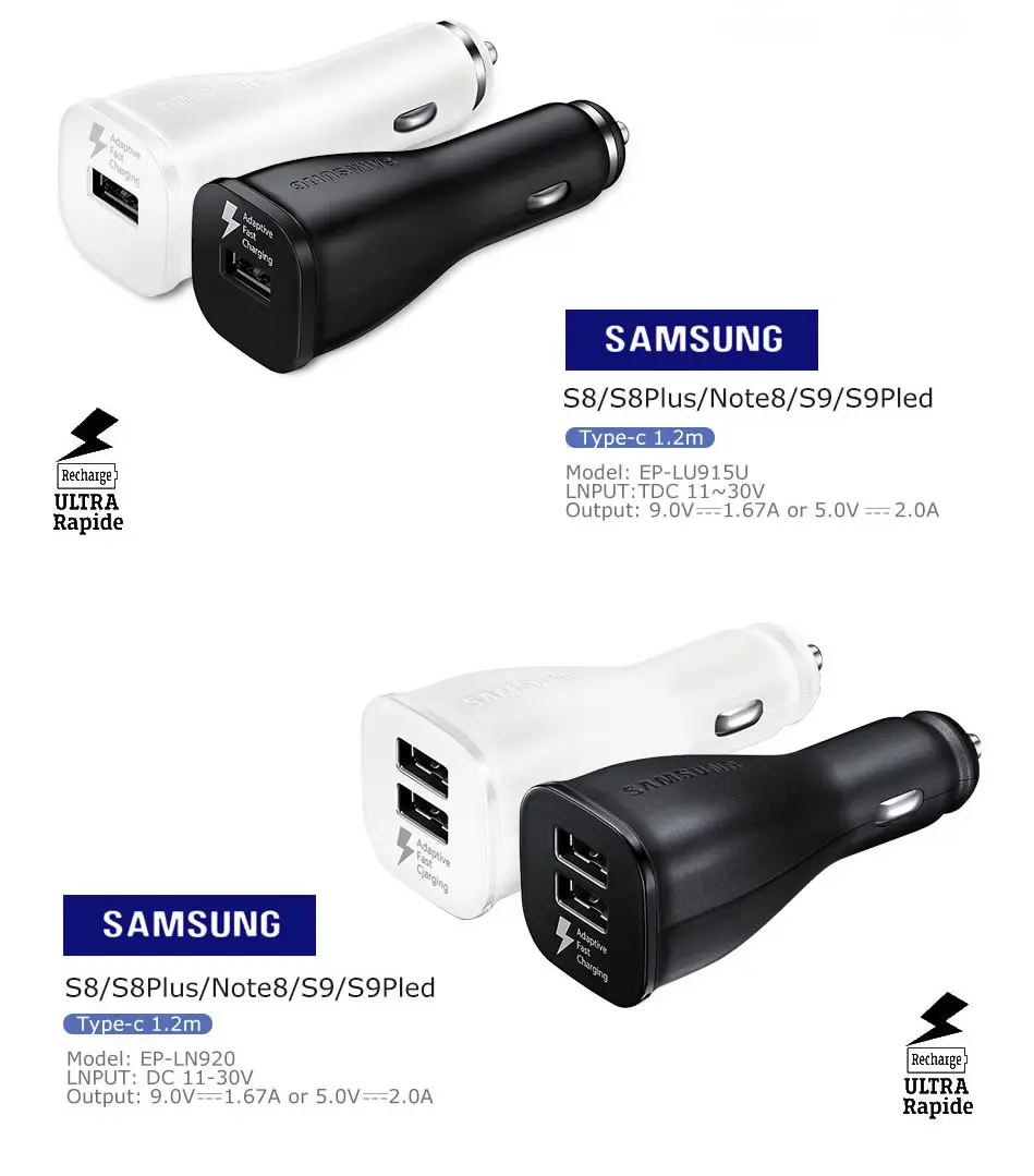 20 шт двойной USB порт быстрое зарядное устройство автомобильное зарядное устройство с кабелем type-C 9 V 1.67A быстрый адаптер для samsung S10 S9 S8