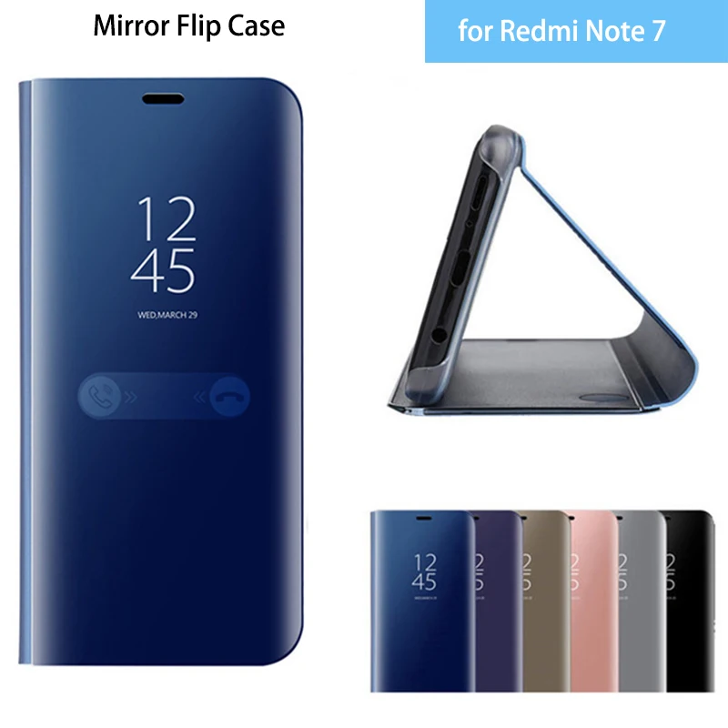 Luxury Smart View Mirror Leather Flip Stand Case Cover for Xiaomi Redmi Note 7 | Mobile Phone Cases &amp Covers