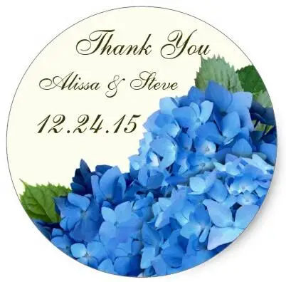 

1.5inch Garden Romance Hydrangea Wedding Favor Labels Classic Round Sticker