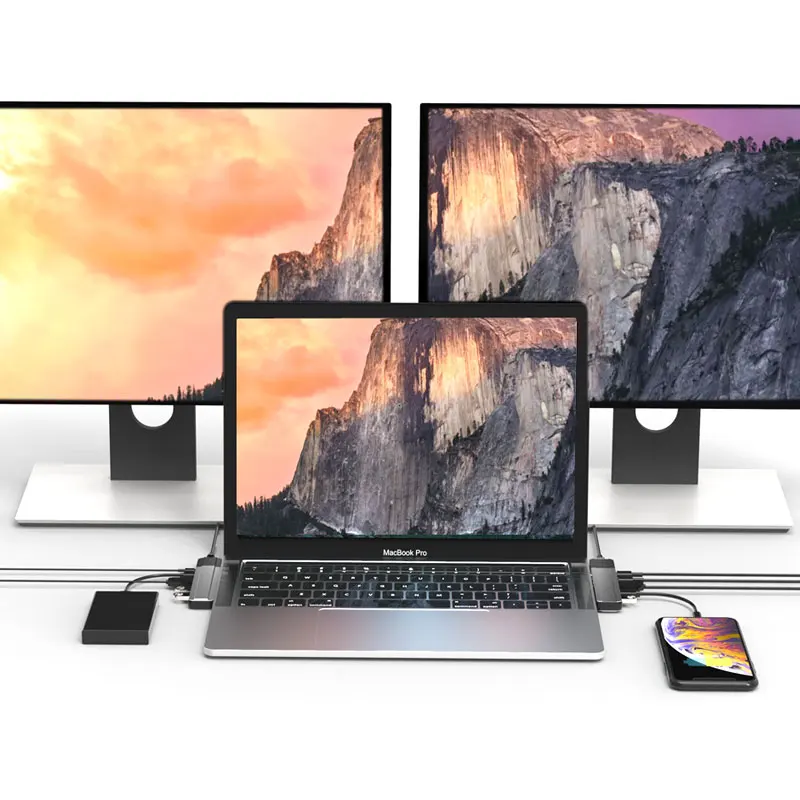 Mosible Тип USB C концентратор с HDMI Совместимость Rj45 1000 м док станция для PD данных Порты