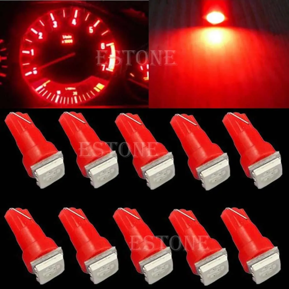 Светодиодные лампы для приборной панели автомобиля 10 шт./лот T5 5050 1SMD 70 73 74 2721