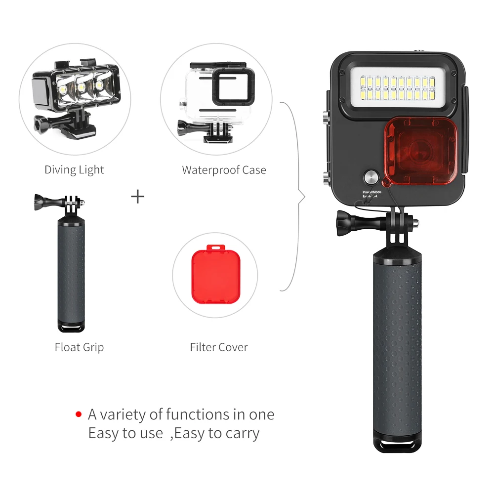 Светодиодный светильник SHOOT для дайвинга водонепроницаемый корпус крепление GoPro