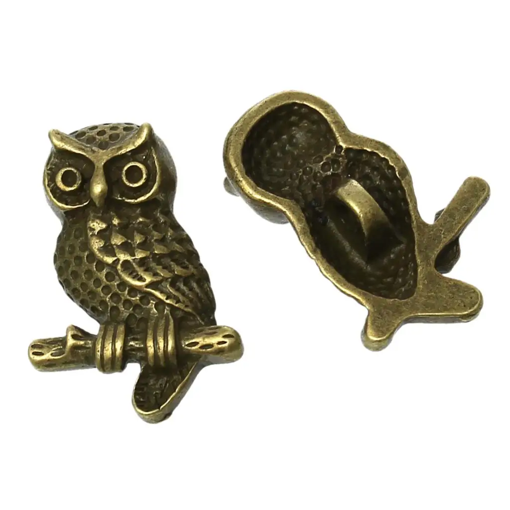 DoreenBeads металлические кнопки с хвостовиком из сплава цинка совы античные
