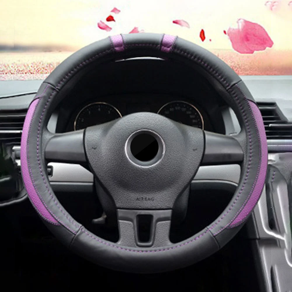 FLY5D 39cm 6 Clolor Skidproof Durable Car Steering Wheel Cover Ice Silk Leather Auto Covers Fit Most Cars Breathability | Автомобили и
