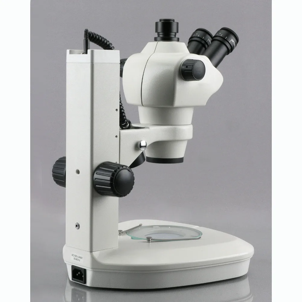 Стереомикроскоп AmScope 8X 50X тринокулярный микроскоп с двумя светодиодными