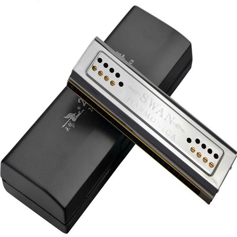 Двусторонняя Губная гармошка Swan с 24 отверстиями C & G для ключей Ogan Armonica