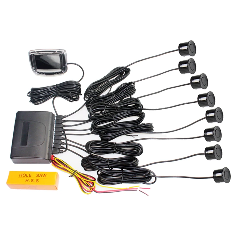 Weatherproof 8 Rear Front View Car Parking Sensor Sensors Reverse Backup Radar Kit With LCD Display Monitor System | Автомобили и