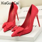 Женские повседневные туфли-лодочки, новые женские туфли на высоком каблуке в Корейском стиле, модные туфли-лодочки на шпильке с острым носком, привлекательные Замшевые женские туфли на высоком каблуке