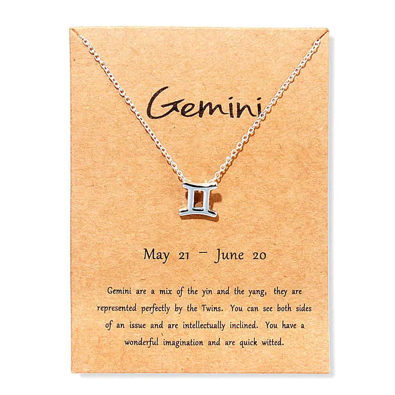 Женское Ожерелье с кулоном Gemini Virgo Libra ожерелье 12 созвездиями подарочное на день